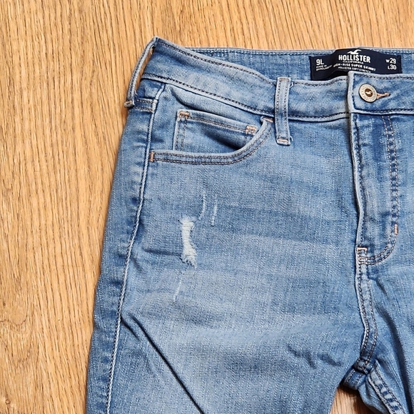 Hollister Light Wash High-rise Super Skinny Women's Blue Jeans Size 9L W29 L30 - Picture 2 of 14